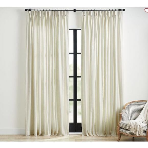 NWT! Pottery Barn Pole Top Lined Emery Pinch Pleat Curtain 50x96 in IVORY - Picture 4 of 7